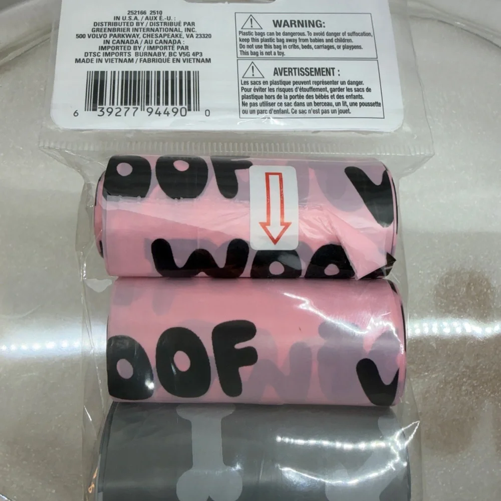 Greenbrier Kennel Club Pink and Gray Dog Waste Bags
